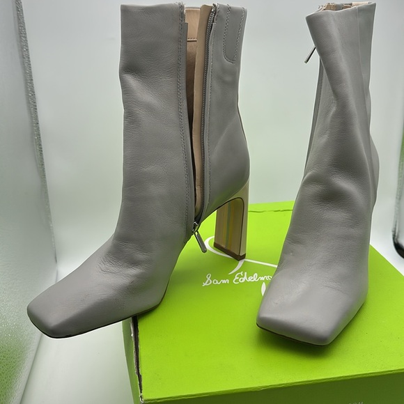 NWT SAM EDELMAN ANIKA PEBBLE GRET LEA heeled boots size 10 - Picture 10 of 10